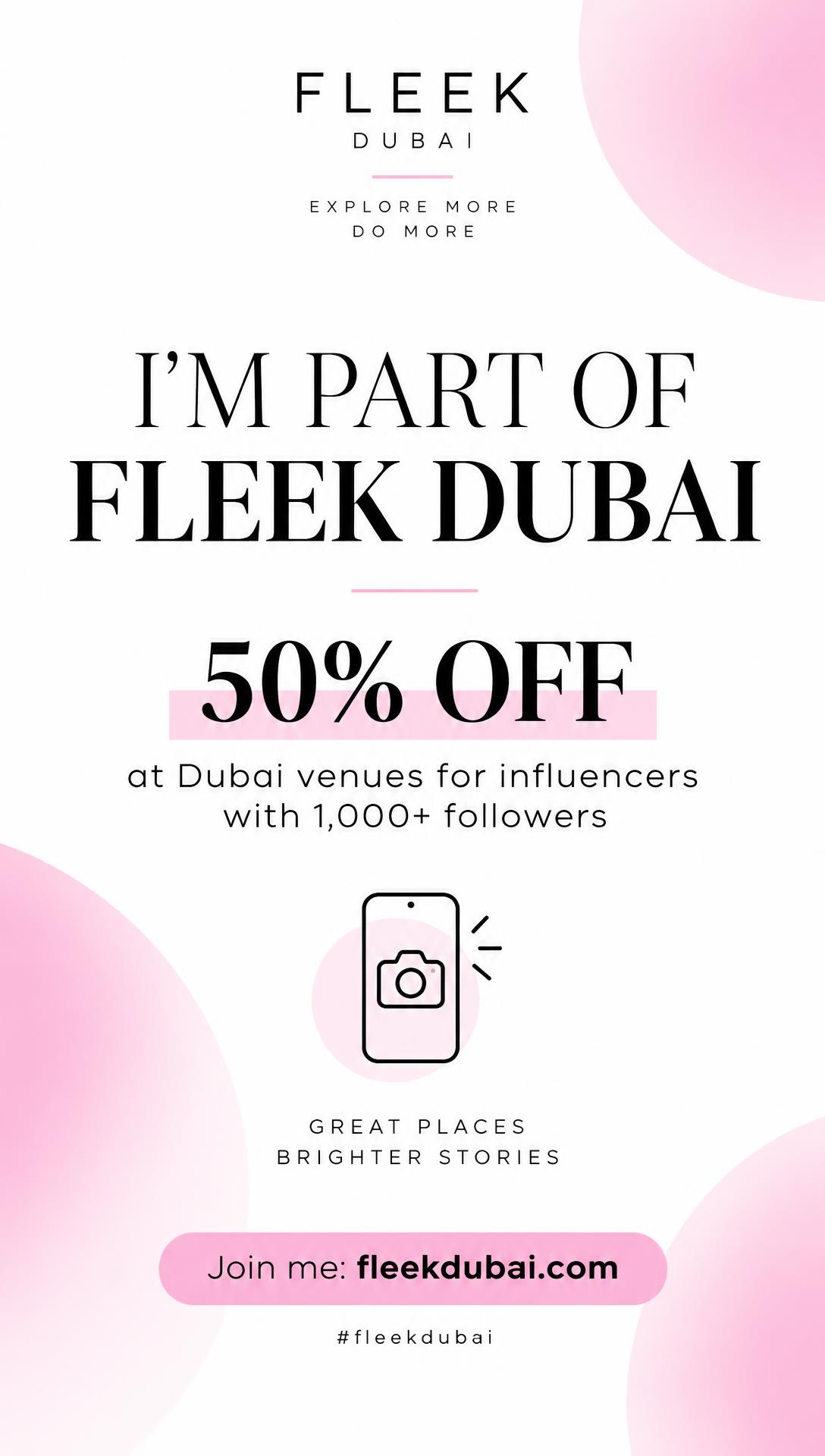 I'm part of Fleek Dubai, story format post
