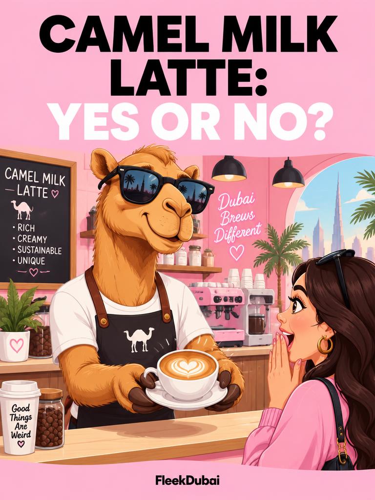 Fleek Dubai quiz post: Camel milk latte: yes or no?