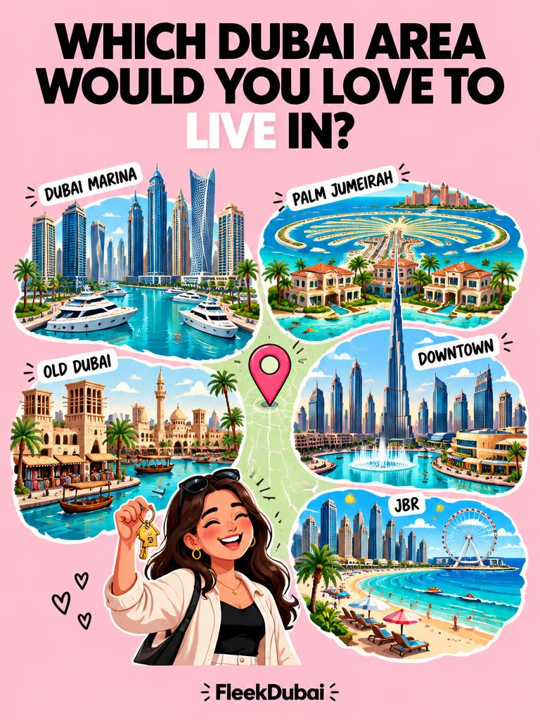 Fleek Dubai quiz post: Which Dubai area would you love to live in?