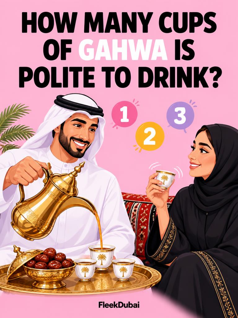 Fleek Dubai quiz post: How many cups of gahwa is polite to drink?