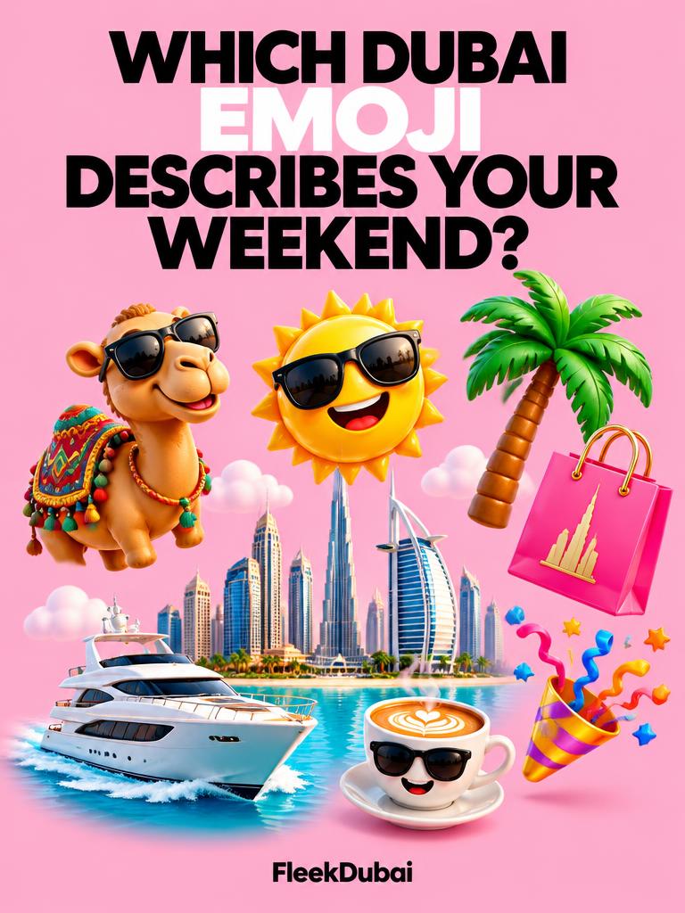 Fleek Dubai quiz post: Which Dubai emoji describes your weekend?