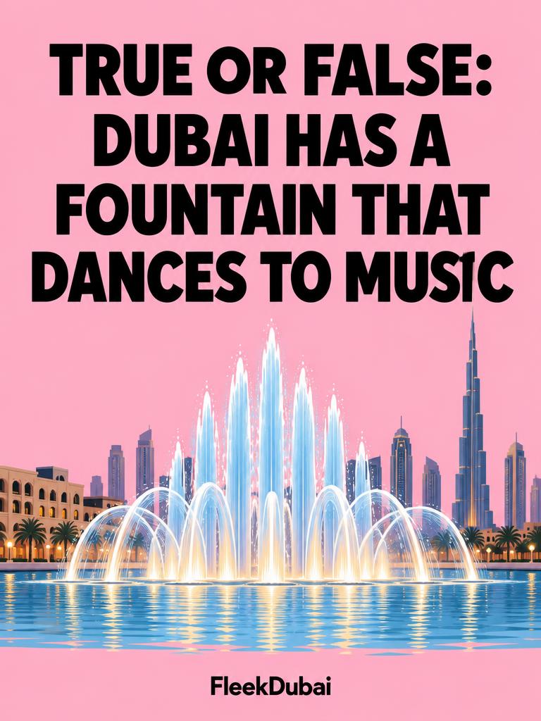 Fleek Dubai quiz post: True or false: Dubai has a fountain that dances to music