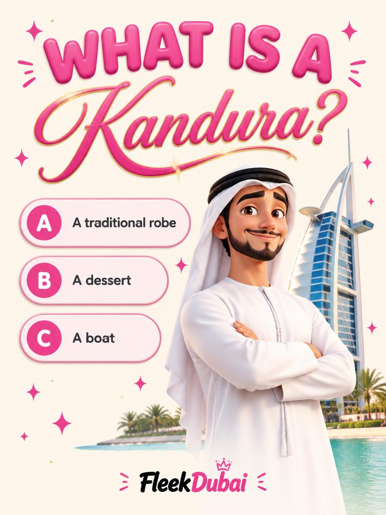 Fleek Dubai quiz post: What is a kandura?