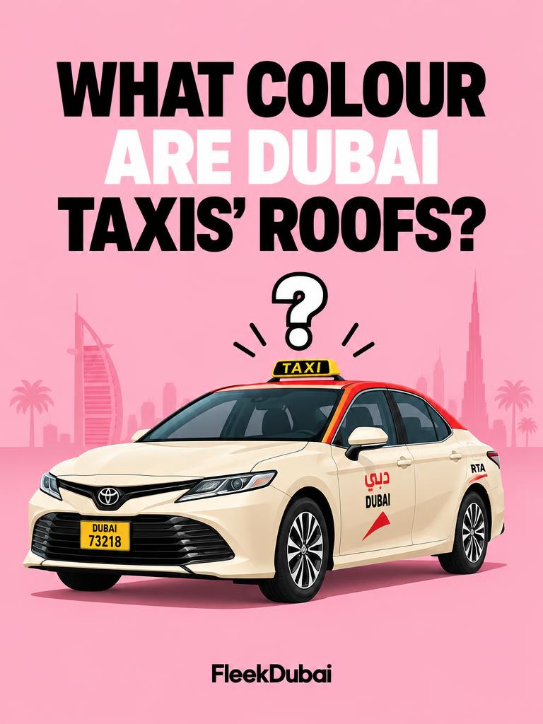 Fleek Dubai quiz post: What colour are Dubai taxis' roofs?