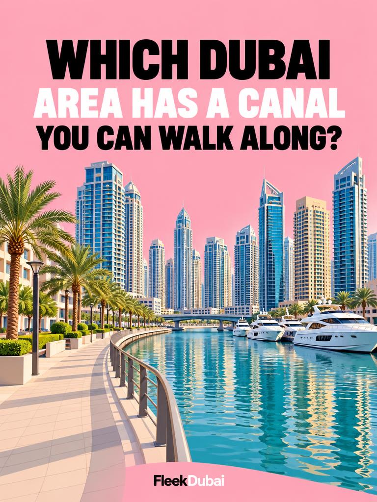 Fleek Dubai quiz post: Which Dubai area has a canal you can walk along?