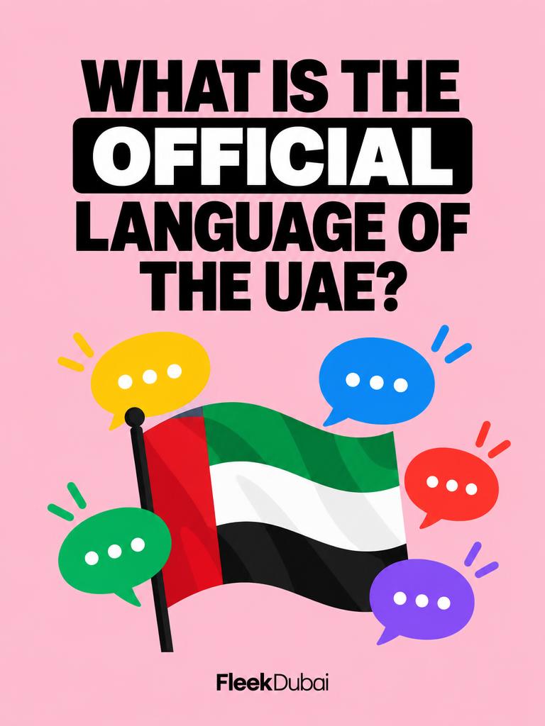 Fleek Dubai quiz post: What is the official language of the UAE?