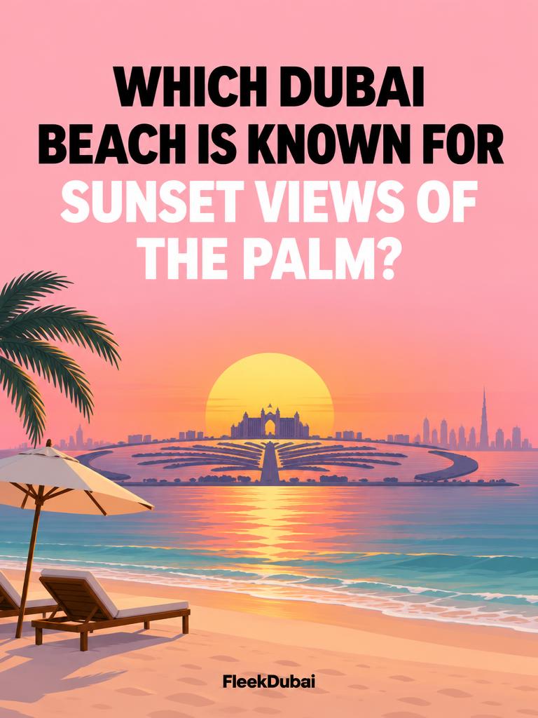 Fleek Dubai quiz post: Which Dubai beach is known for sunset views of the Palm?