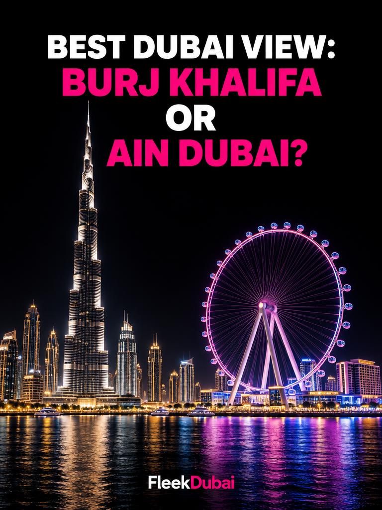 Fleek Dubai quiz post: Best Dubai view: Burj Khalifa or Ain Dubai?