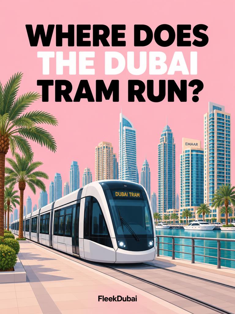Fleek Dubai quiz post: Where does the Dubai Tram run?
