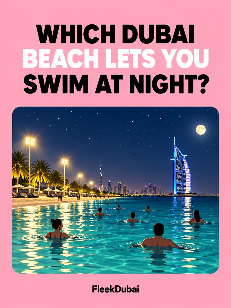 Fleek Dubai quiz post: Which Dubai beach lets you swim at night?