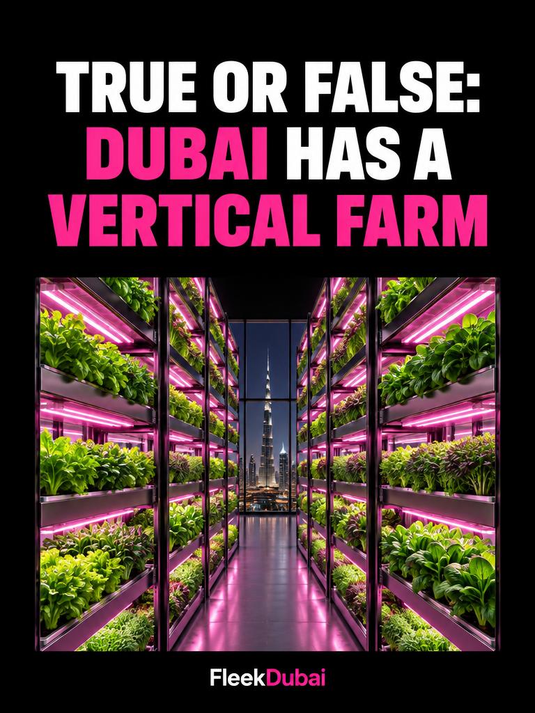 Fleek Dubai quiz post: True or false: Dubai has a vertical farm