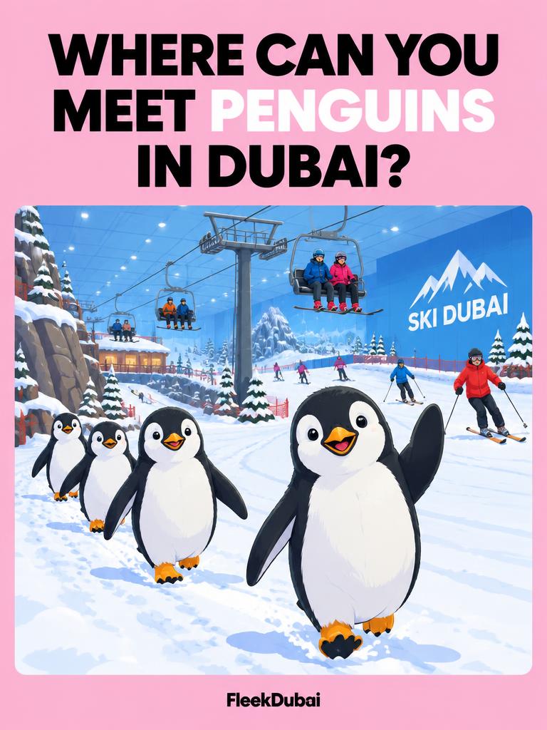 Fleek Dubai quiz post: Where can you meet penguins in Dubai?